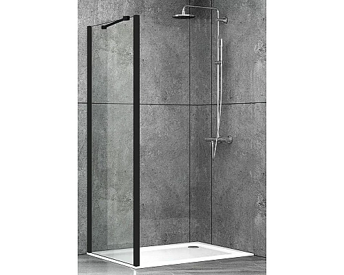 Купить Неподвижная перегородка 99,5 см Abber Schwarzer Diamant AG100BS прозрачное в магазине сантехники Santeh-Crystal.ru