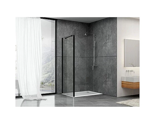 Купить Неподвижная перегородка 99,5 см Abber Schwarzer Diamant AG100BS прозрачное в магазине сантехники Santeh-Crystal.ru