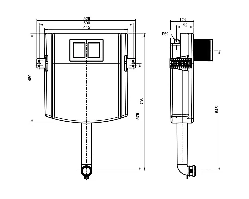 Приобрести Смывной бачок скрытого монтажа Villeroy & Boch ViConnect 92248300 в магазине сантехники Santeh-Crystal.ru