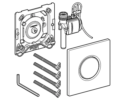 Заказать Система пневматического управления смывом писсуара, смывная клавиша типа 01 Geberit матовый хром 116.011.46.5 в магазине сантехники Santeh-Crystal.ru