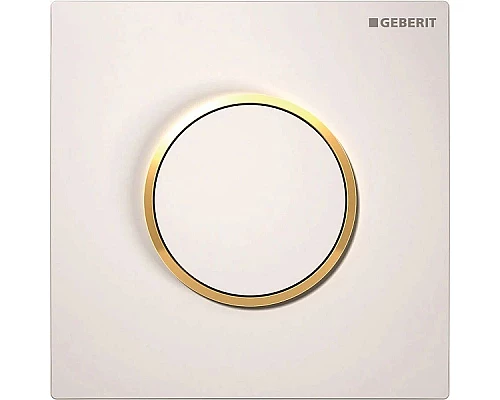 Заказать Система пневматического управления смывом писсуара, смывная клавиша типа 10 Geberit белый/позолота/белый 116.015.KK.1 в магазине сантехники Santeh-Crystal.ru