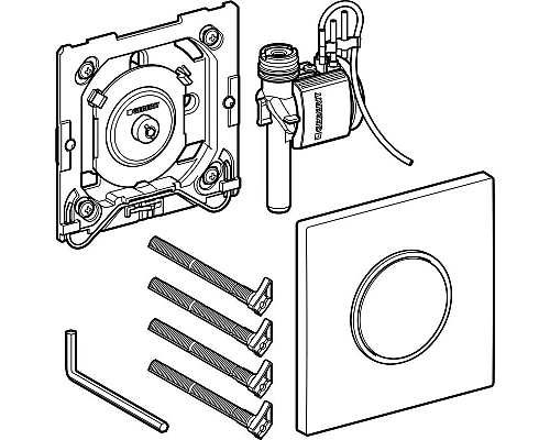 Приобрести Система пневматического управления смывом писсуара, смывная клавиша типа 10 Geberit полированный хром 116.015.SN.1 в магазине сантехники Santeh-Crystal.ru