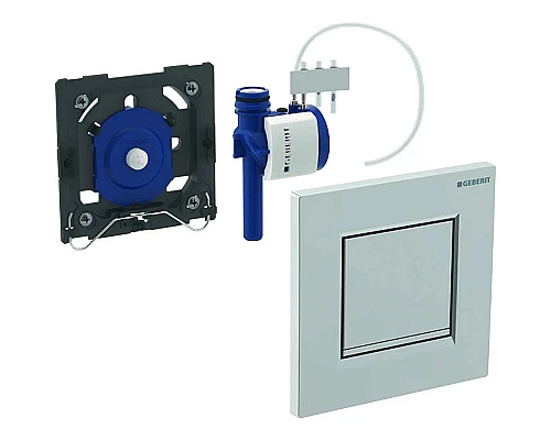 Заказать Система пневматического управления смывом писсуара, смывная клавиша типа 30 Geberit матовый хром/глянцевый хром/матовый хром 116.017.KN.1 в магазине сантехники Santeh-Crystal.ru