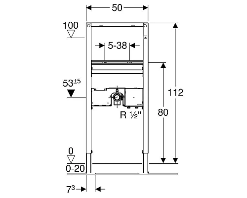 Заказать Монтажный элемент для умывальника, H112, Geberit Duofix 111.551.00.1 в магазине сантехники Santeh-Crystal.ru