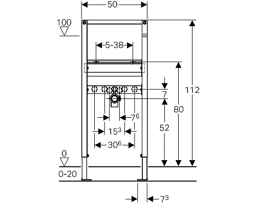 Заказать Монтажный элемент для умывальника, H112, Geberit Duofix 111.430.00.1 в магазине сантехники Santeh-Crystal.ru