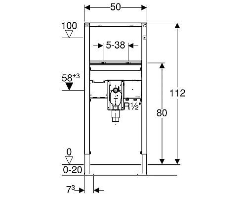 Заказать Монтажный элемент для умывальника, H112, Geberit Duofix 111.556.00.1 в магазине сантехники Santeh-Crystal.ru