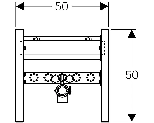 Приобрести Монтажный элемент для умывальника, H50, Geberit Duofix 111.464.00.1 в магазине сантехники Santeh-Crystal.ru