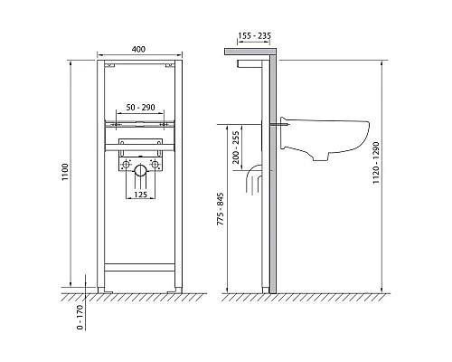 Заказать Инсталляционная система для раковины Cersanit Link IN-UM-LINK в магазине сантехники Santeh-Crystal.ru