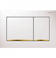 Смывная клавиша Geberit Omega30 белый/позолота/белый для двойного смыва 115.080.KK.1
