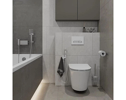 Купить Смывная клавиша IDDIS Unifix белый матовый/глянцевый хром/белый матовый UNI01WCi77 в магазине сантехники Santeh-Crystal.ru