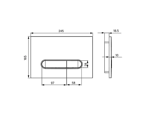 Купить Смывная клавиша IDDIS Unifix белый матовый/глянцевый хром/белый матовый UNI01WCi77 в магазине сантехники Santeh-Crystal.ru