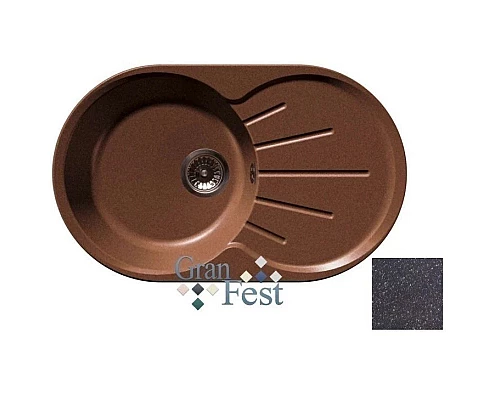 Заказать Кухонная мойка черный GranFest Rondo GF-R750L в магазине сантехники Santeh-Crystal.ru