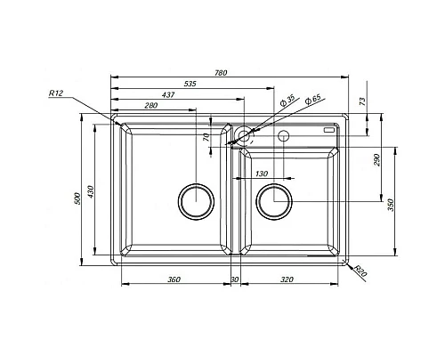 Заказать Кухонная мойка серый IDDIS Vane G V22G782I87 в магазине сантехники Santeh-Crystal.ru