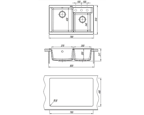 Заказать Кухонная мойка Florentina Kassi капучино 20.230.E0780.306 в магазине сантехники Santeh-Crystal.ru