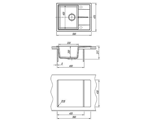 Заказать Кухонная мойка Dr.Gans Ника белый 25.070.B0580.401 в магазине сантехники Santeh-Crystal.ru