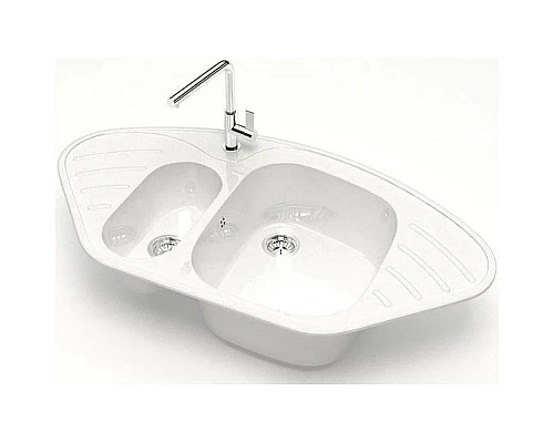 Приобрести Кухонная мойка Marrbaxx Аделис Z23 белый лёд глянец Z023Q001 в магазине сантехники Santeh-Crystal.ru