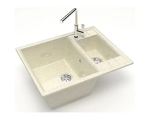 Приобрести Кухонная мойка Marrbaxx Жаклин Z190 бежевый глянец Z190Q002 в магазине сантехники Santeh-Crystal.ru