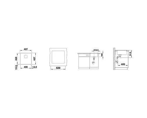 Заказать Кухонная мойка Blanco Subline 400-F InFino черный 525988 в магазине сантехники Santeh-Crystal.ru