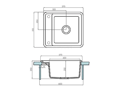 Купить Кухонная мойка Акватон Беллис песочный 1A724932BS220 в магазине сантехники Santeh-Crystal.ru