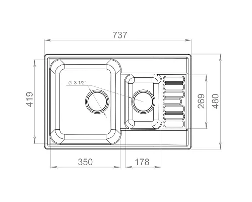 Заказать Кухонная мойка GranFest Quarz бежевый GF-Z21K в магазине сантехники Santeh-Crystal.ru