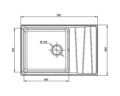 Купить Кухонная мойка GranFest бежевый Level GF-LV-760L в магазине сантехники Santeh-Crystal.ru