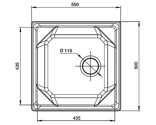 Заказать Кухонная мойка GranFest бежевый Unique GF-U-500 в магазине сантехники Santeh-Crystal.ru