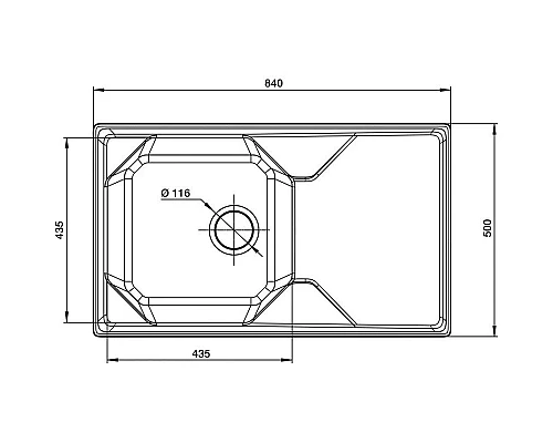 Приобрести Кухонная мойка GranFest бежевый Unique GF-U-840L в магазине сантехники Santeh-Crystal.ru