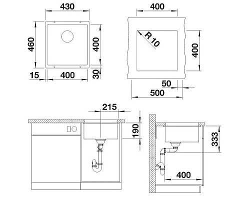 Заказать Кухонная мойка Blanco Rotan 400-U жасмин 521335 в магазине сантехники Santeh-Crystal.ru