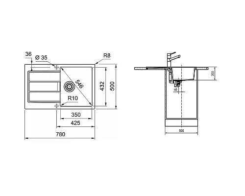 Заказать Кухонная мойка Tectonite Franke Sirius S2D 611-78 оникс 143.0618.368 в магазине сантехники Santeh-Crystal.ru