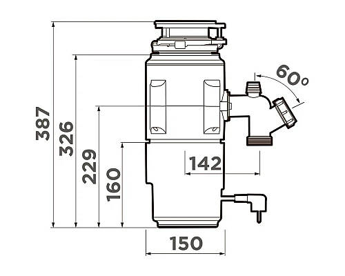 Заказать Измельчитель пищевых отходов Omoikiri Nagare Slim 1250 4995063 в магазине сантехники Santeh-Crystal.ru
