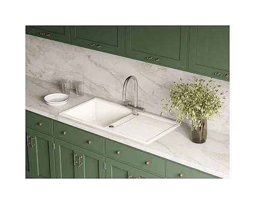 Приобрести Кухонная мойка Artceramic Omoikiri Kitagawa 100-WH белый 4993787 в магазине сантехники Santeh-Crystal.ru