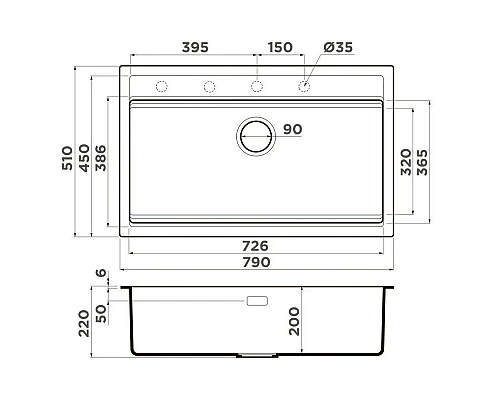 Приобрести Кухонная мойка Artceramic Omoikiri Kitagawa 79-LB-WH белый 499399 в магазине сантехники Santeh-Crystal.ru