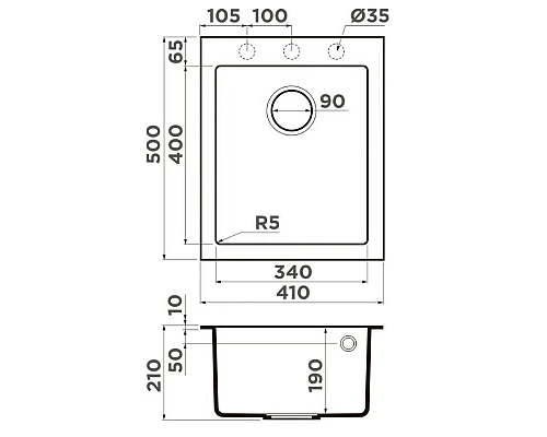 Купить Кухонная мойка Artceramic Omoikiri Bosen 41A-WH белый 4993814 в магазине сантехники Santeh-Crystal.ru