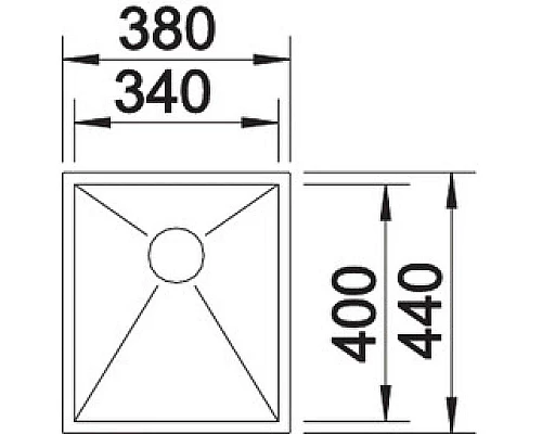 Купить Кухонная мойка Blanco Zerox 340-U InFino зеркальная полированная сталь 521583 в магазине сантехники Santeh-Crystal.ru