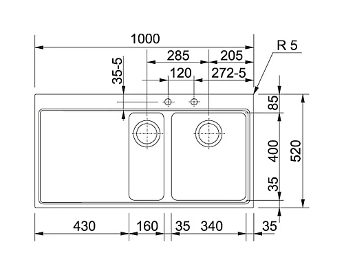 Заказать Кухонная мойка Franke Mythos MMX 251 полированная сталь 127.0293.501 в магазине сантехники Santeh-Crystal.ru