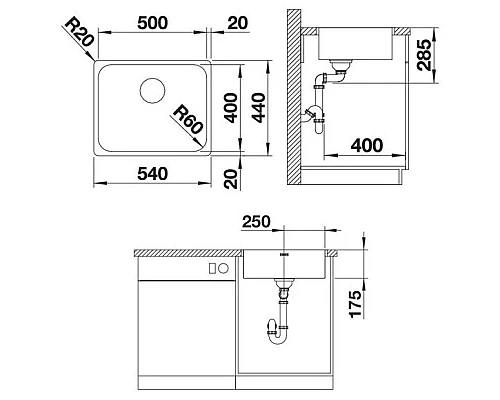 Заказать Кухонная мойка Blanco Supra 500-IF полированная сталь 526351 в магазине сантехники Santeh-Crystal.ru