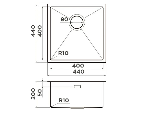 Купить Кухонная мойка Omoikiri Taki 44-U/IF-GB графит 4997017 в магазине сантехники Santeh-Crystal.ru