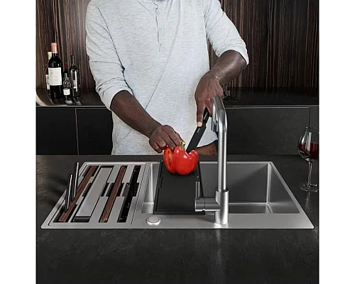 Купить Кухонная мойка Franke Box Center BWX 220-54-27 TL полированная сталь 127.0538.259 в магазине сантехники Santeh-Crystal.ru