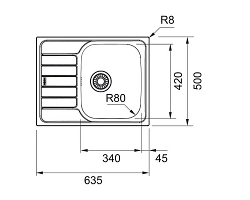 Заказать Кухонная мойка Franke Spark SKX 611-63 полированная сталь 101.0553.296 в магазине сантехники Santeh-Crystal.ru