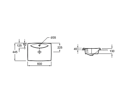 Приобрести Раковина встраиваемая 60 см Jacob Delafon Escale E1289-00 в магазине сантехники Santeh-Crystal.ru