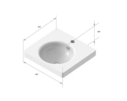 Приобрести Раковина 50 см Sanita Luxe Ringo на кронштейнах SL400701 в магазине сантехники Santeh-Crystal.ru