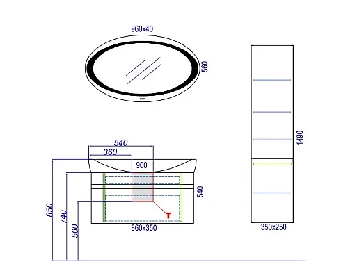 Приобрести Раковина 90х45 см Aqwella 5 Stars Escape Esc.09.04.D в магазине сантехники Santeh-Crystal.ru