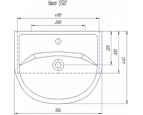 Купить Раковина 55,6х44 см Aqwella Уют 550 в магазине сантехники Santeh-Crystal.ru