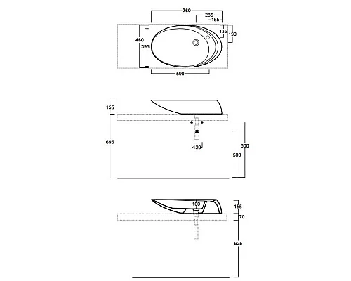 Приобрести Раковина 76х46 см Simas Bohemien BO12bix1 в магазине сантехники Santeh-Crystal.ru