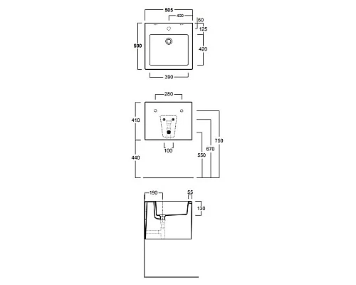 Приобрести Раковина 50,5х50 см Simas Frozen FZ13bix1 в магазине сантехники Santeh-Crystal.ru