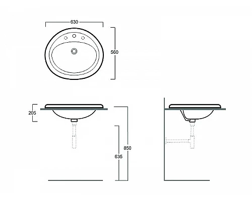 Заказать Раковина 63х56 см Simas Lavabi d'arredo Monia S51 bi*1 в магазине сантехники Santeh-Crystal.ru