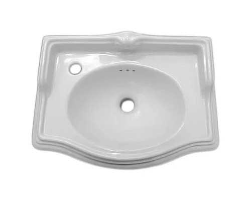 Купить Раковина 50х35 см с отверстием под смеситель слева Azzurra Jubilaeum JUB200/50 bix1sx в магазине сантехники Santeh-Crystal.ru