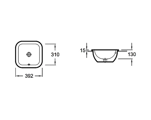 Заказать Раковина 39,2x39,2 см Jacob Delafon Vox EYF102-00 в магазине сантехники Santeh-Crystal.ru