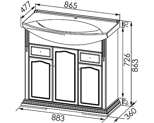 Купить Раковина Aquanet Лагуна 85 в магазине сантехники Santeh-Crystal.ru