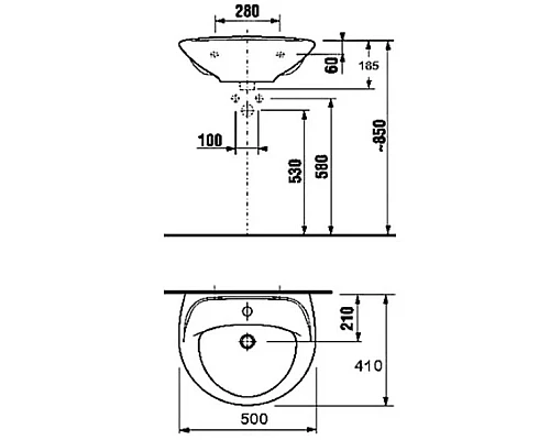 Купить Раковина 50x41 см Jika Lyra 8142700001049 в магазине сантехники Santeh-Crystal.ru